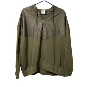 Nike Mens XL Olive Green Half Zip‎ Pullover Hoodie Lightweight Jacket Top
